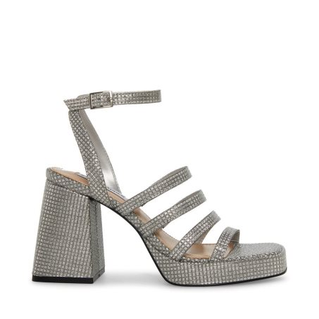 Silver Steve Madden Marilyn Women's Heels Sandals | PH 7532BLW